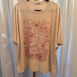 Daydreamer Cream Tee with Red Graphic
